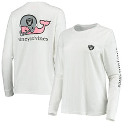 Las Vegas Raiders Vineyard Vines Women's Helmet Long Sleeve T-Shirt - White - NFL