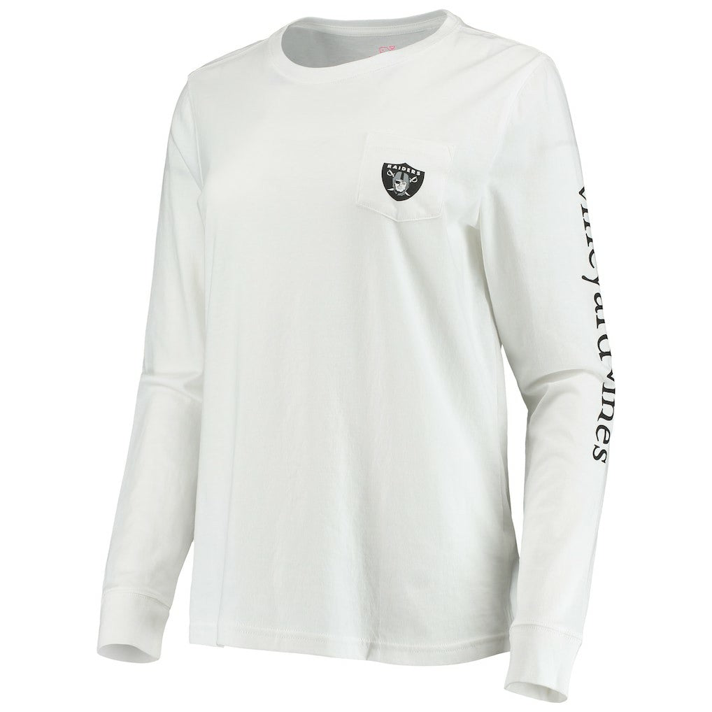 Las Vegas Raiders Vineyard Vines Women's Helmet Long Sleeve T-Shirt - White - NFL
