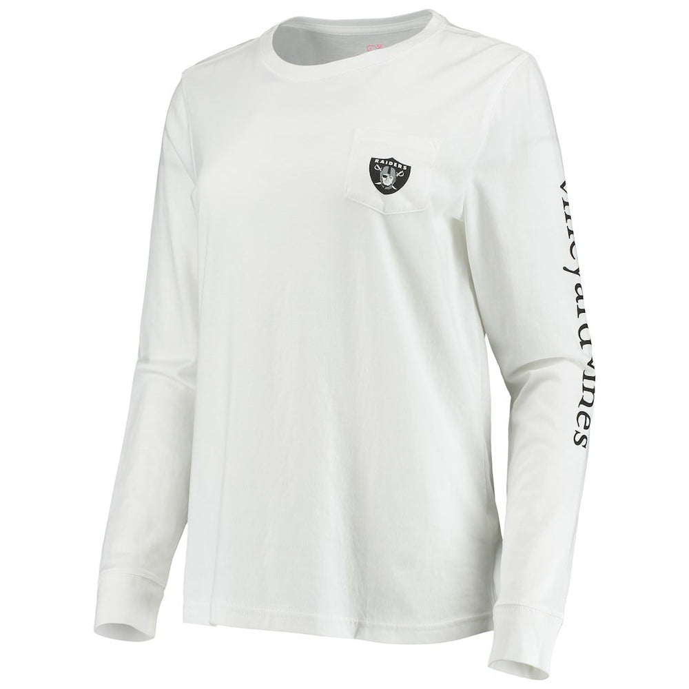 Las Vegas Raiders Vineyard Vines Women's Helmet Long Sleeve T-Shirt - White - NFL