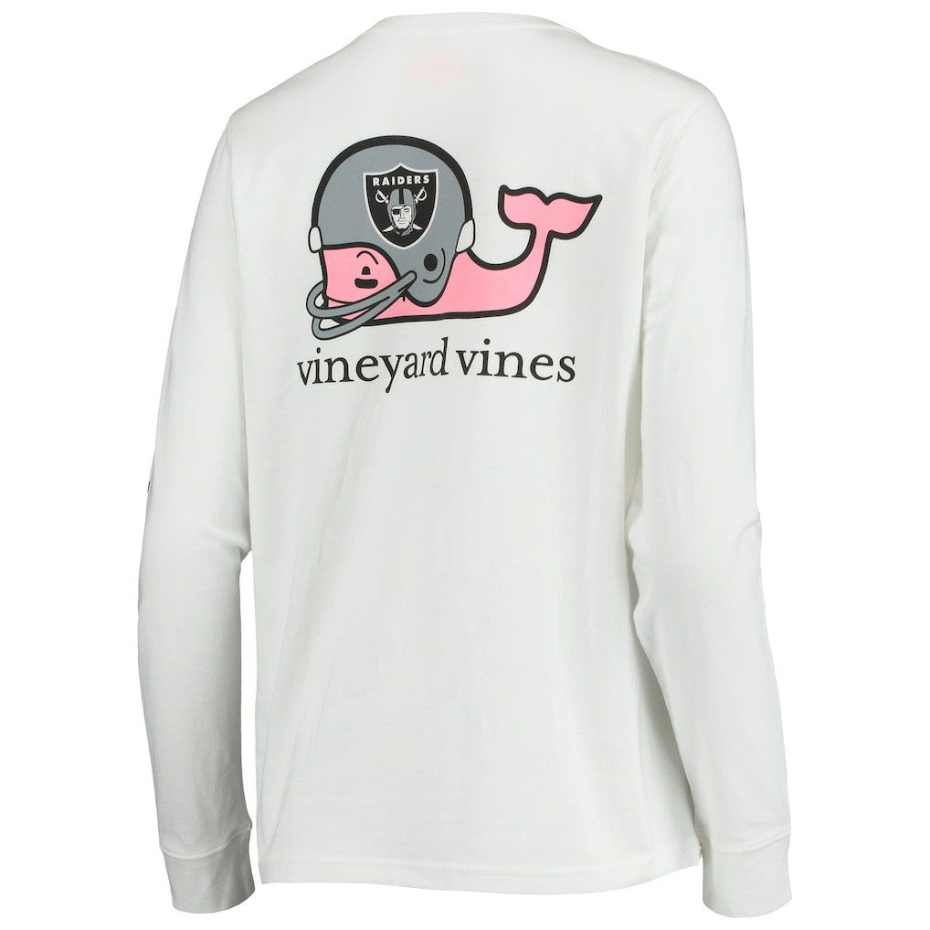 Las Vegas Raiders Vineyard Vines Women's Helmet Long Sleeve T-Shirt - White - NFL