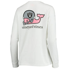 Las Vegas Raiders Vineyard Vines Women's Helmet Long Sleeve T-Shirt - White - NFL