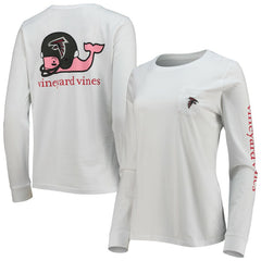 Atlanta Falcons Vineyard Vines Women's Helmet Long Sleeve T-Shirt - White - NFL