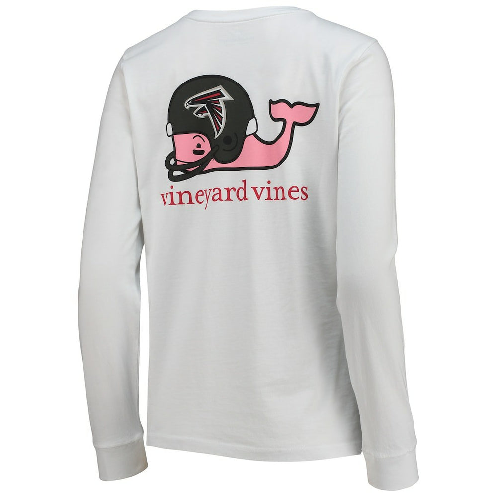 Atlanta Falcons Vineyard Vines Women's Helmet Long Sleeve T-Shirt - White - NFL