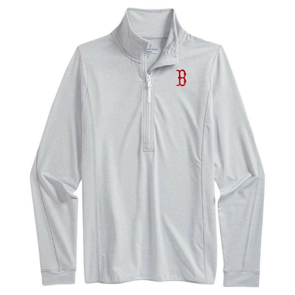 Boston Red Sox Vineyard Vines Women's Stripe Sankaty Half-Zip Pullover Top Online