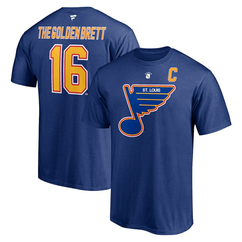 Brett Hull St. Louis Blues Fanatics Authentic Stack Retired Player Nickname & Number T-Shirt - Blue | Fanatics Lifestyle