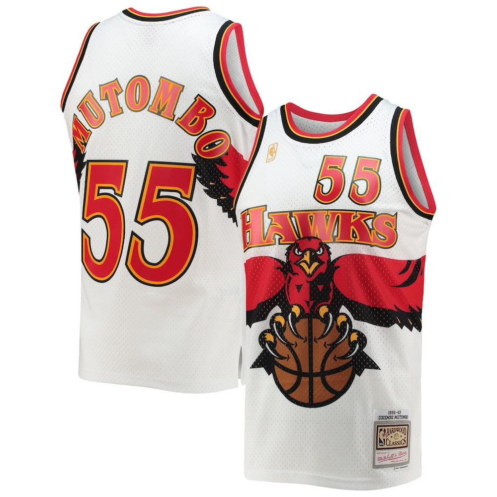 Mitchell & Ness Dikembe Mutombo Atlanta Hawks 1996/97 Hardwood Classics Swingman Jersey White