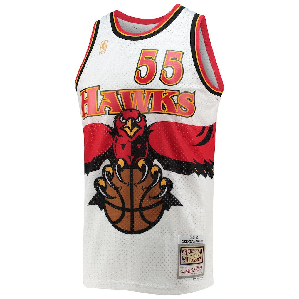Mitchell & Ness Dikembe Mutombo Atlanta Hawks 1996/97 Hardwood Classics Swingman Jersey White