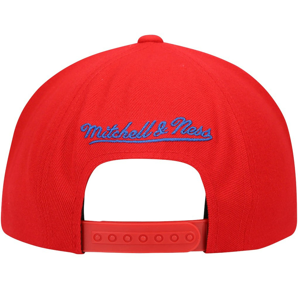 Mitchell & Ness Philadelphia 76ers Hardwood Classics Big Face Callout Snapback Hat Red