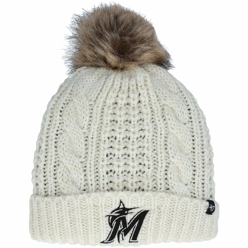 Miami Marlins '47 Women's Meeko Cuffed Knit Hat with Pom for sale