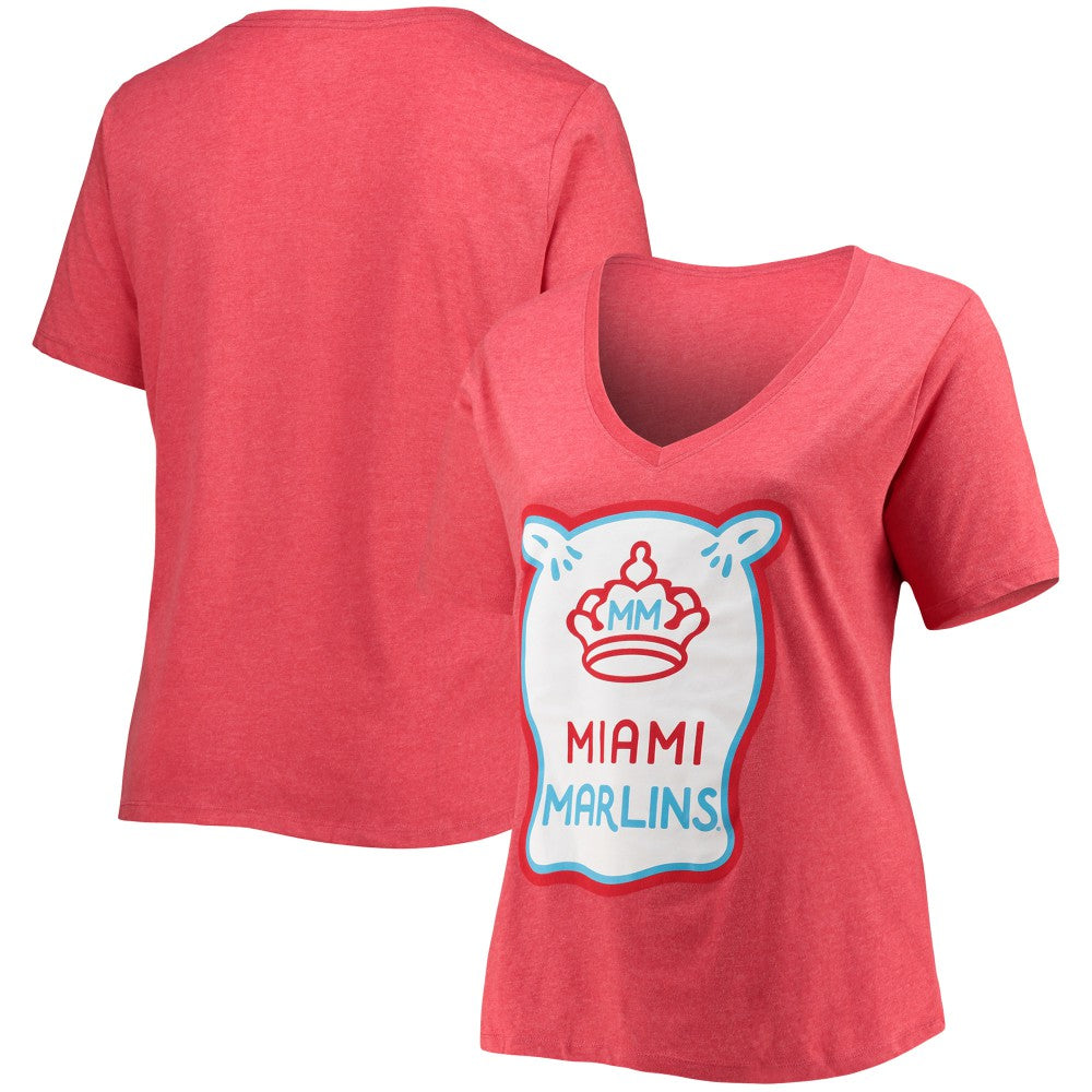 Miami Marlins New Era Women's City Connect Plus Size V-Neck T-Shirt for sale