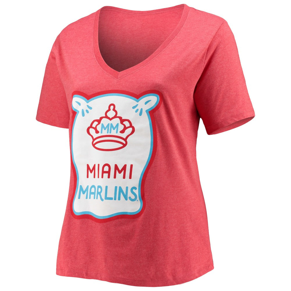 Miami Marlins New Era Women's City Connect Plus Size V-Neck T-Shirt for sale
