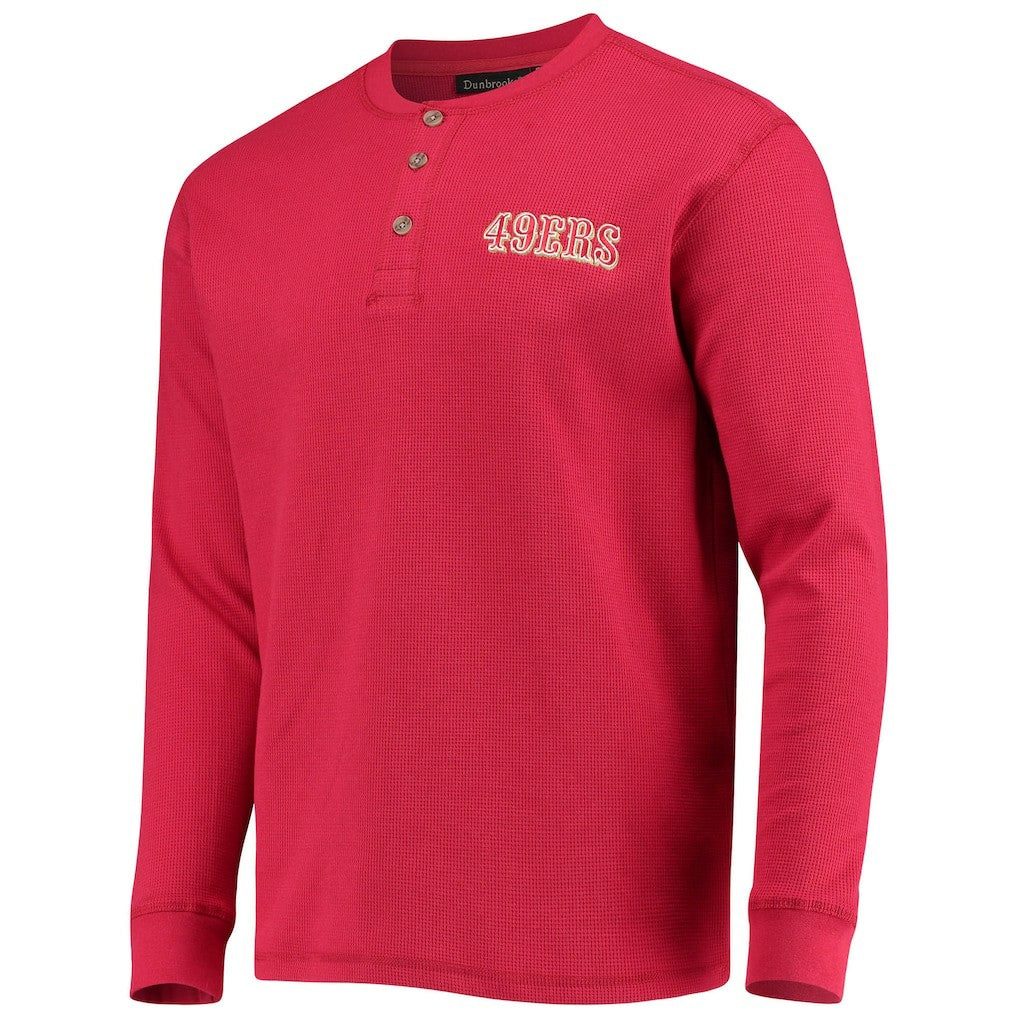 San Francisco 49ers Dunbrooke Logo Maverick Thermal Henley Long Sleeve T-Shirt - Scarlet - NFL