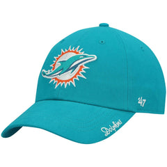 Miami Dolphins '47 Women's Miata Clean Up Primary Adjustable Hat - Aqua - 47 brand