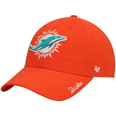 Miami Dolphins '47 Women's Miata Clean Up Secondary Logo Adjustable Hat - Orange - 47 brand