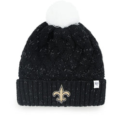 New Orleans Saints '47 Women's Fiona Logo Cuffed Knit Hat with Pom - Black - 47 brand