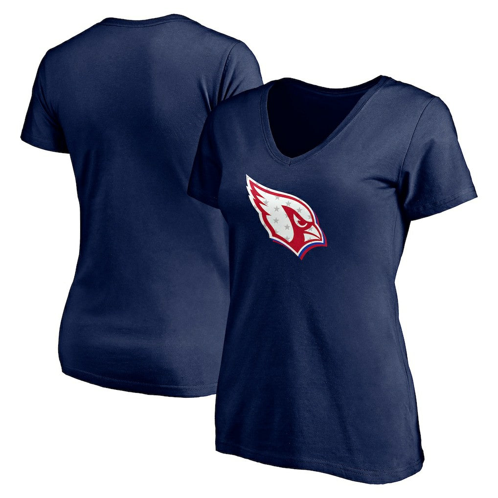 Arizona Cardinals Women's Red White and Team V-Neck T-Shirt - Navy - NFL