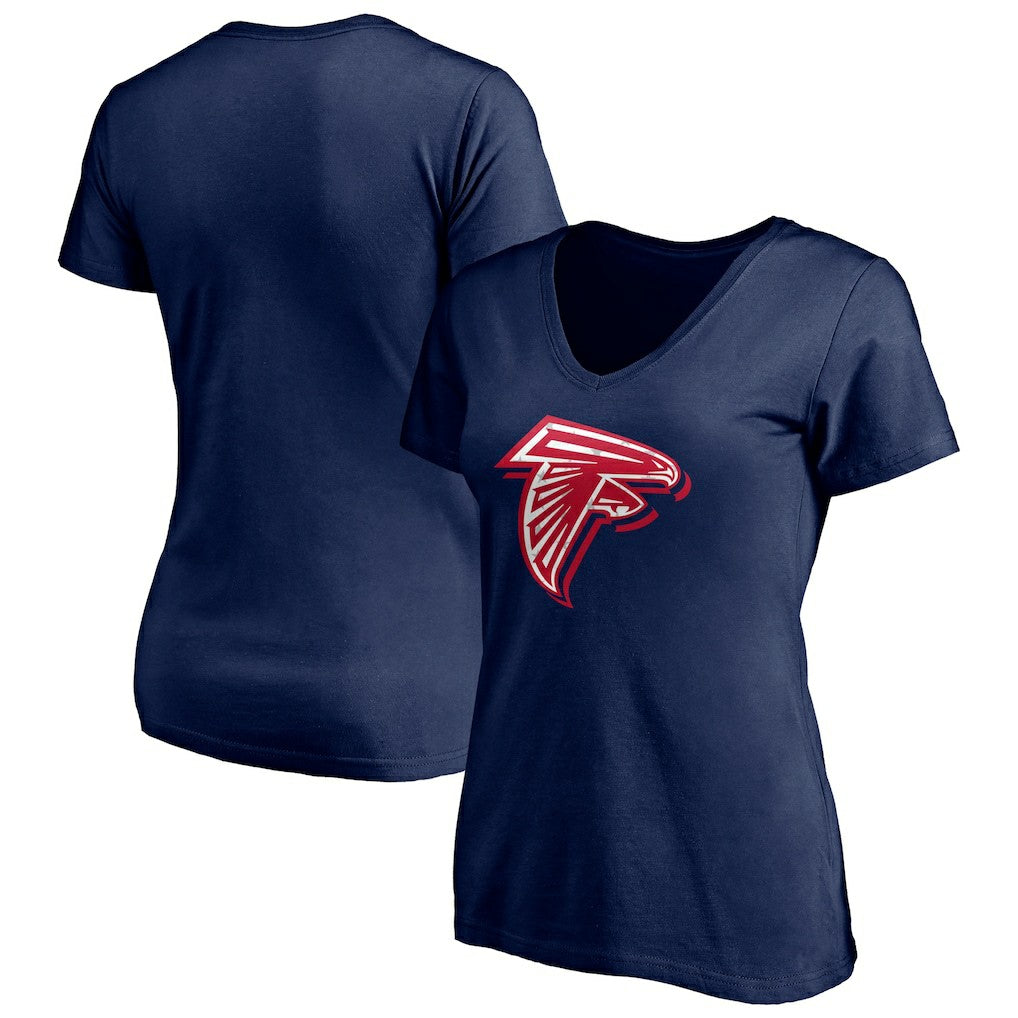 Atlanta Falcons Women's Red White and Team V-Neck T-Shirt - Navy - NFL