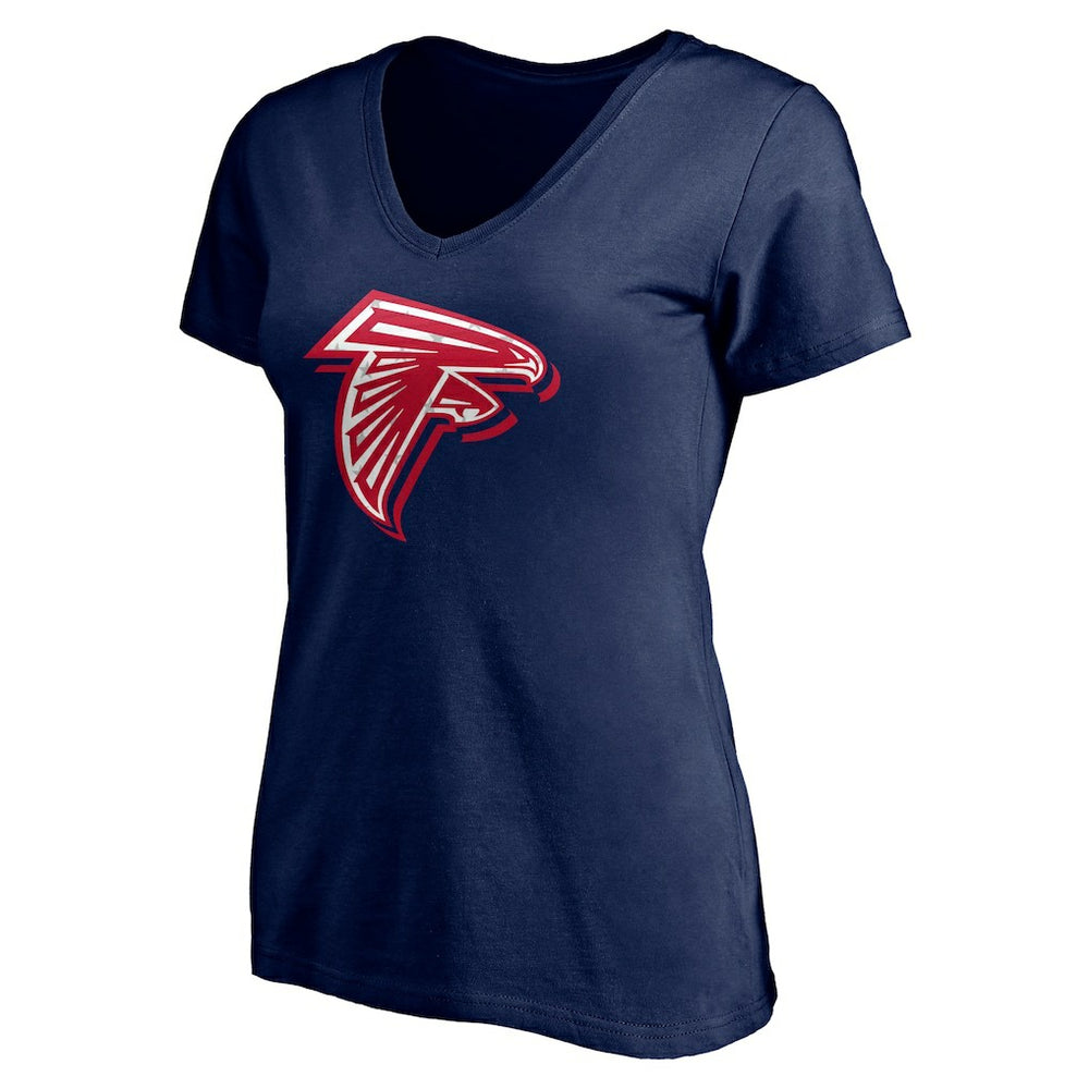 Atlanta Falcons Women's Red White and Team V-Neck T-Shirt - Navy - NFL