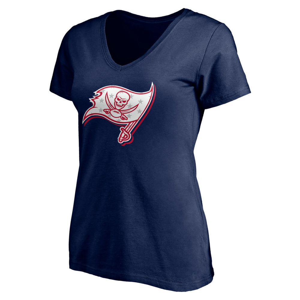 Tampa Bay Buccaneers Women's Red White and Team V-Neck T-Shirt - Navy - NFL