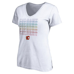 Calgary Flames Women's City Pride V-Neck T-Shirt - White | NHL online