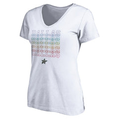 Dallas Stars Women's City Pride V-Neck T-Shirt - White | NHL Clearance