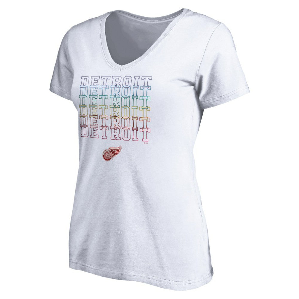 Detroit Red Wings Women's City Pride V-Neck T-Shirt - White | NHL sale