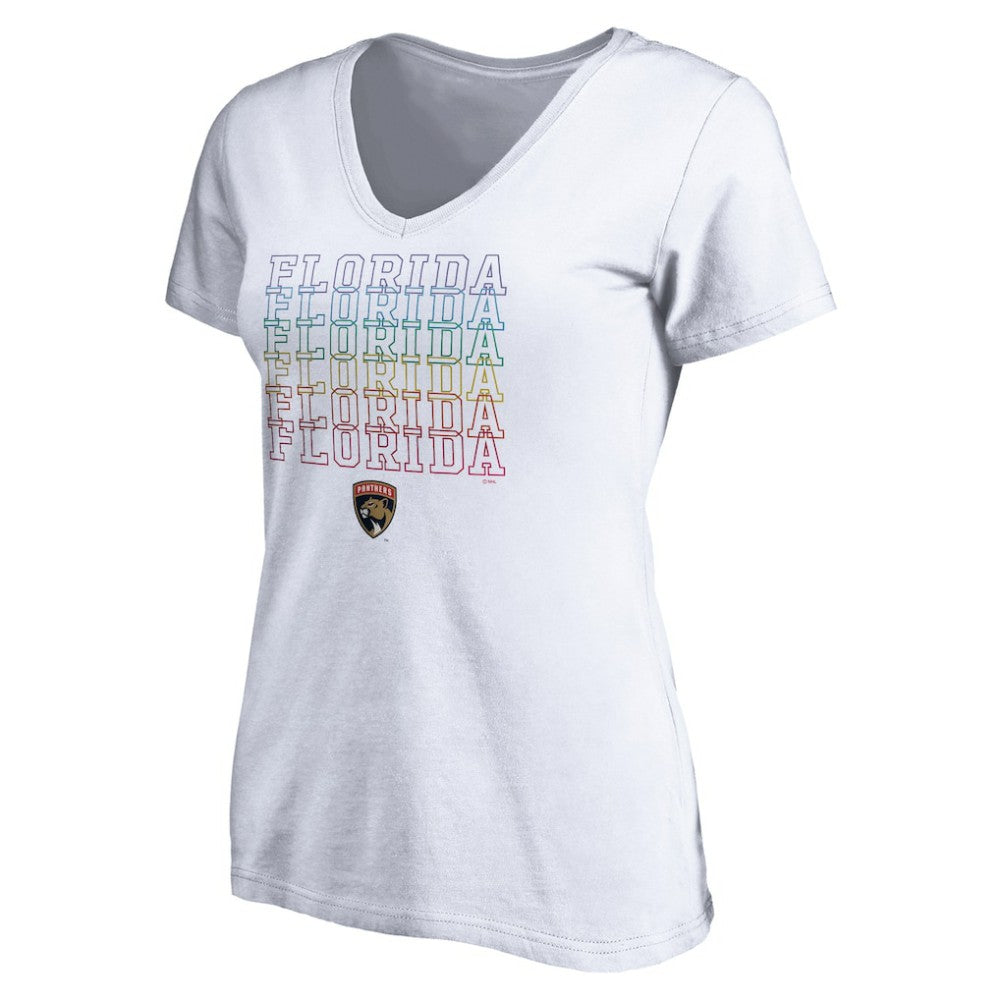 Florida Panthers Women's City Pride V-Neck T-Shirt - White | NHL on sale
