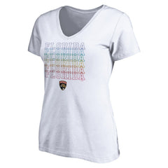 Florida Panthers Women's City Pride V-Neck T-Shirt - White | NHL on sale