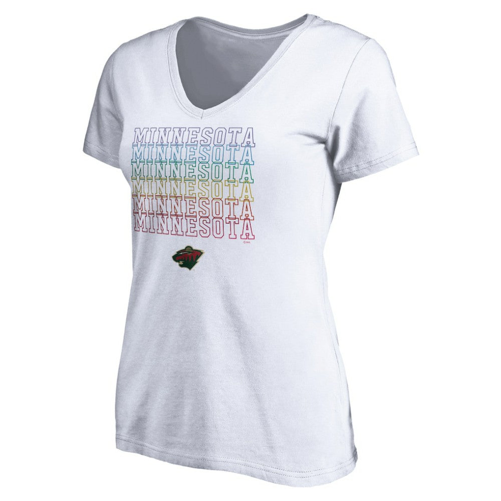 Minnesota Wild Women's City Pride V-Neck T-Shirt - White | NHL near me