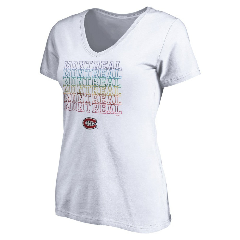 Montreal Canadiens Women's City Pride V-Neck T-Shirt - White | NHL online