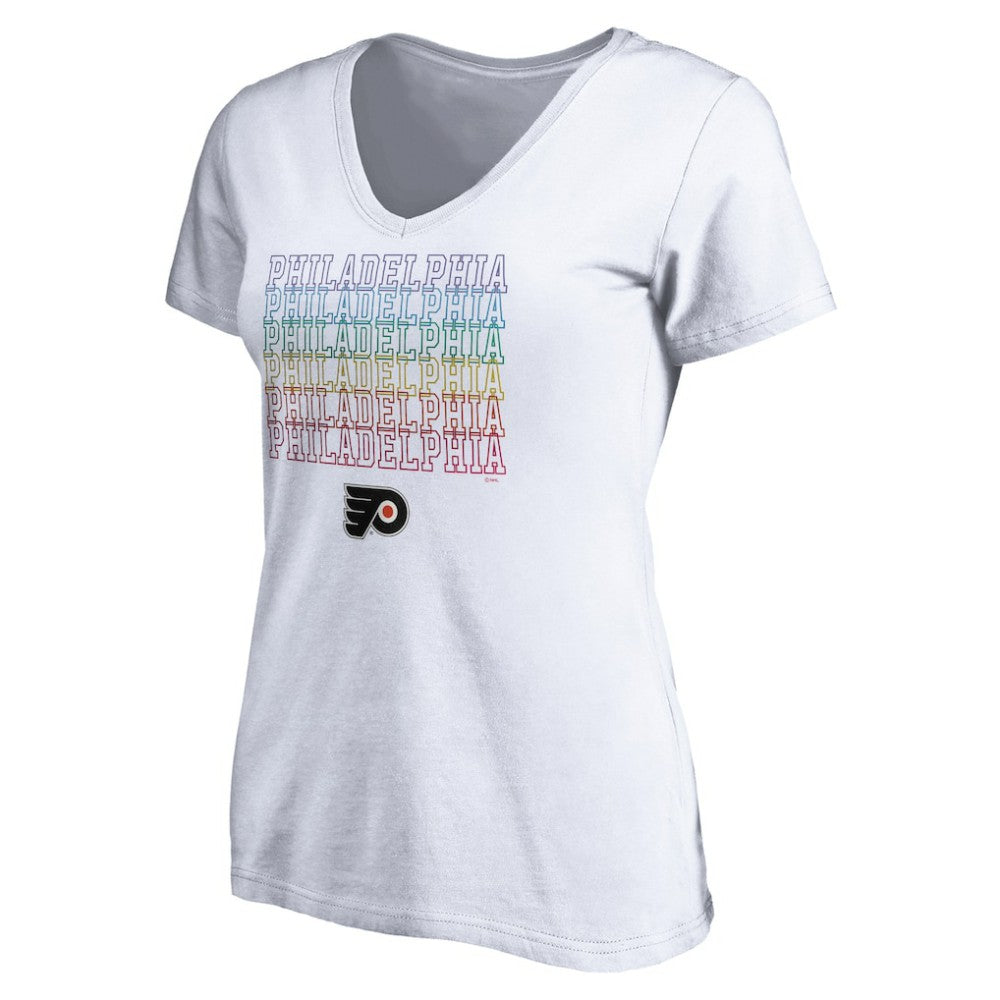 Philadelphia Flyers Women's City Pride V-Neck T-Shirt - White | NHL discount