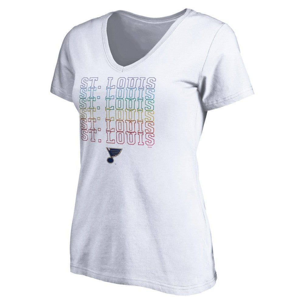 St. Louis Blues Women's City Pride V-Neck T-Shirt - White | NHL sale