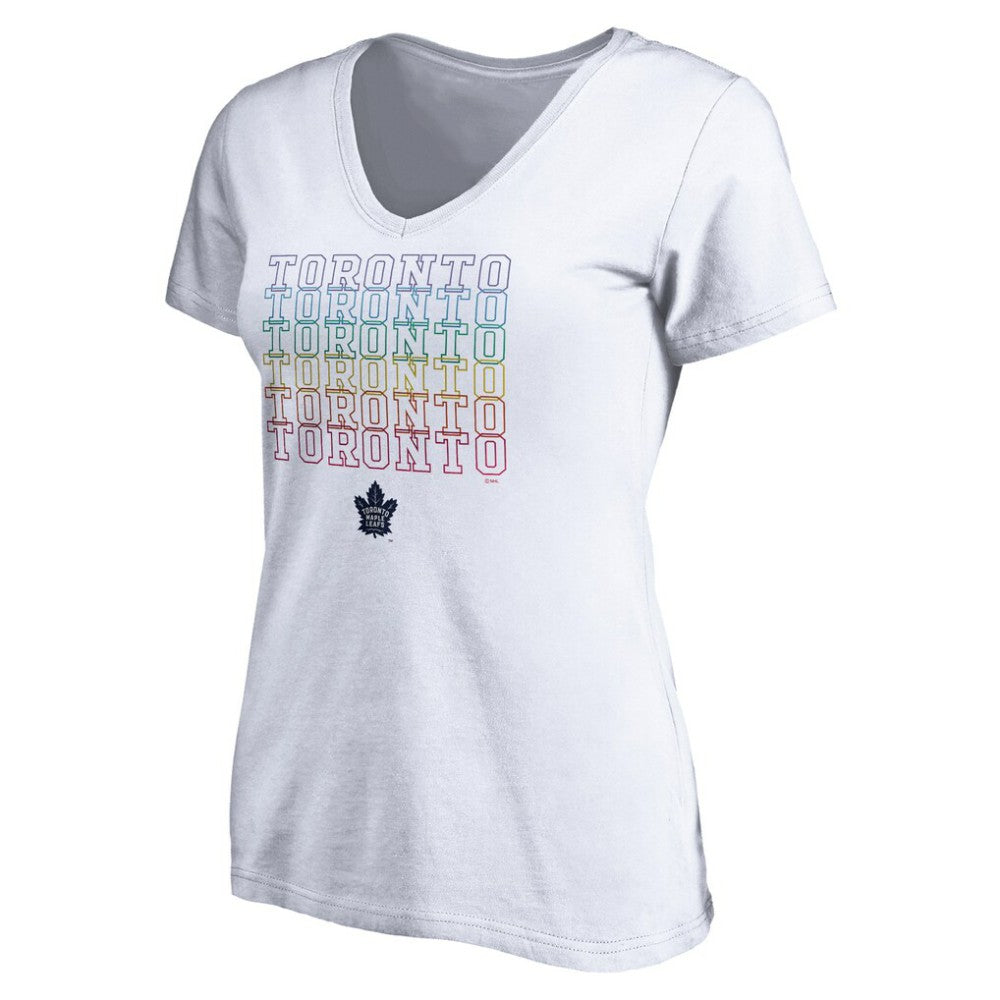 Toronto Maple Leafs Women's City Pride V-Neck T-Shirt - White | NHL online