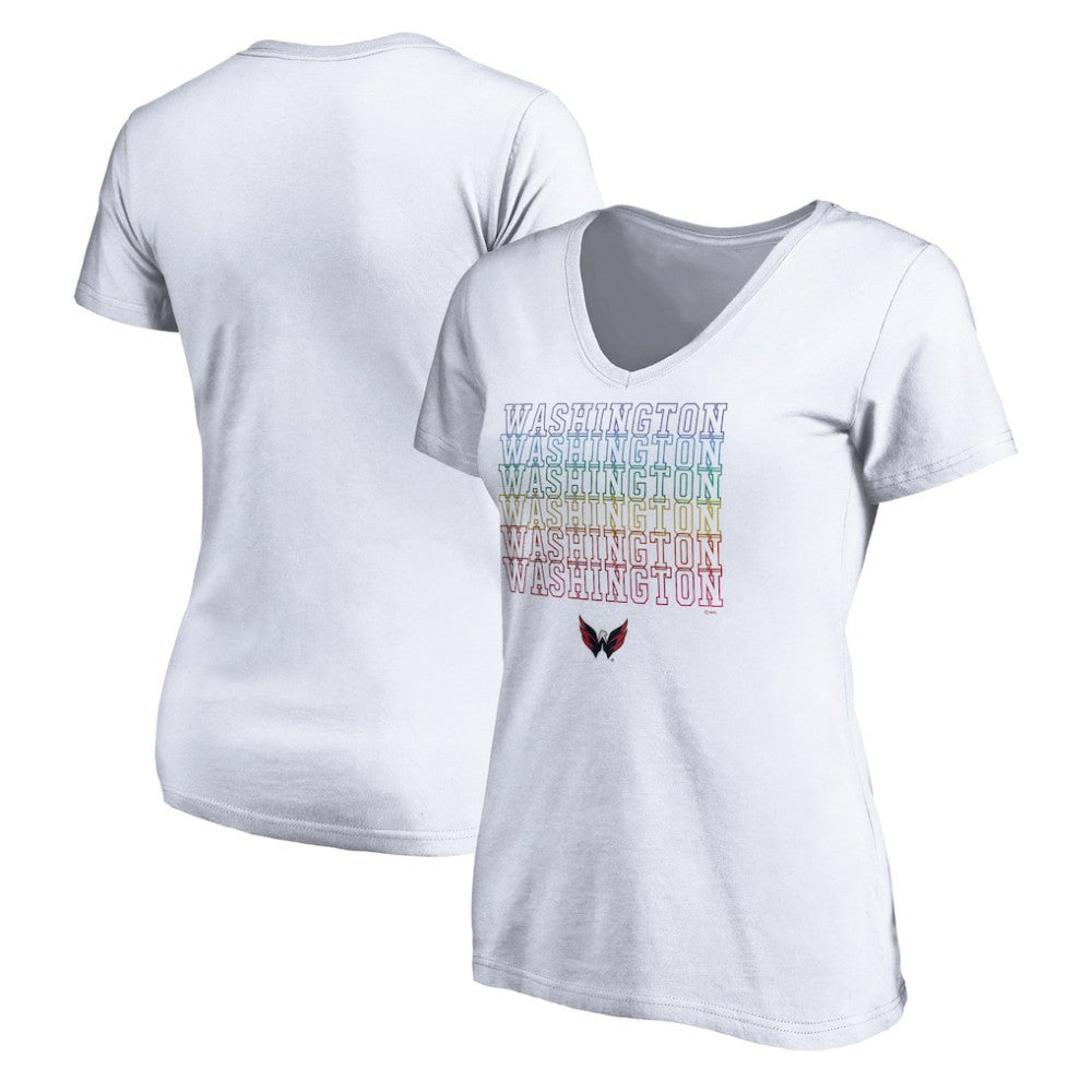 Washington Capitals Women's City Pride V-Neck T-Shirt - White | NHL Lifestyle