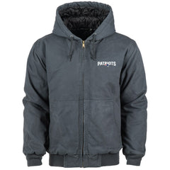 New England Patriots Dunbrooke Big & Tall Dakota Canvas Hoodie Full-Zip Jacket - Charcoal - NFL