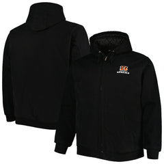 Cincinnati Bengals Dunbrooke Big & Tall Dakota Canvas Hoodie Full-Zip Jacket - Black - NFL