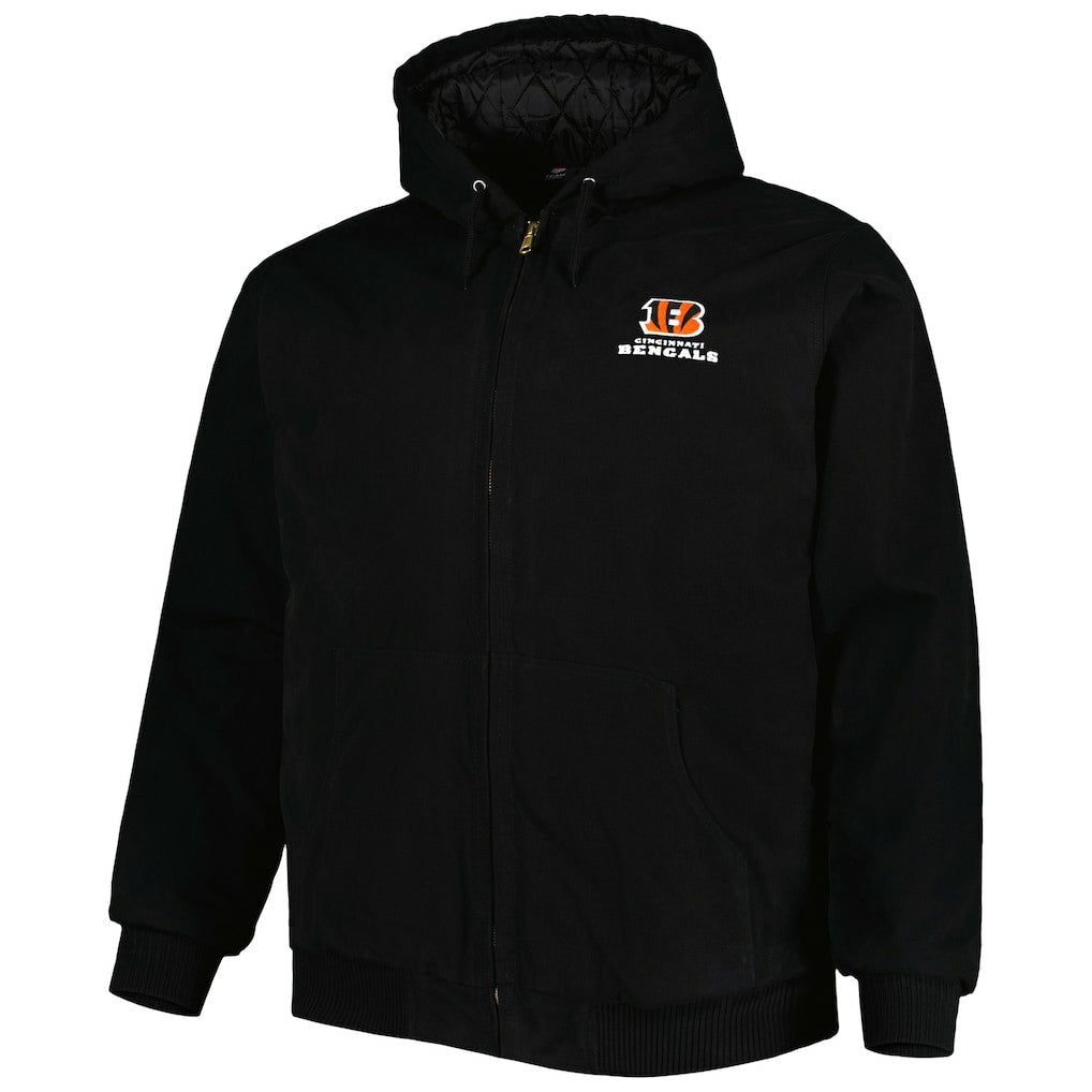Cincinnati Bengals Dunbrooke Big & Tall Dakota Canvas Hoodie Full-Zip Jacket - Black - NFL