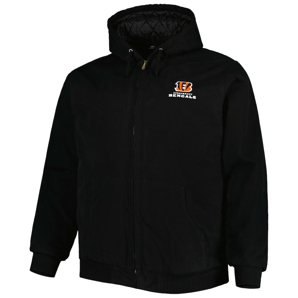 Cincinnati Bengals Dunbrooke Big & Tall Dakota Canvas Hoodie Full-Zip Jacket - Black - NFL