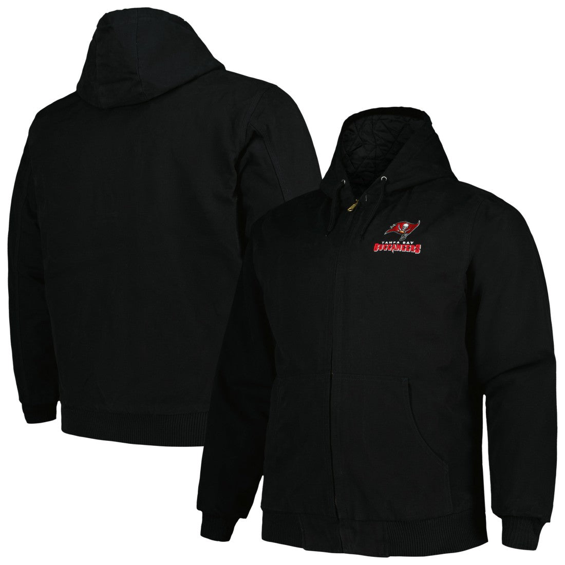 Tampa Bay Buccaneers Dunbrooke Big & Tall Dakota Canvas Hoodie Full-Zip Jacket - Black - NFL