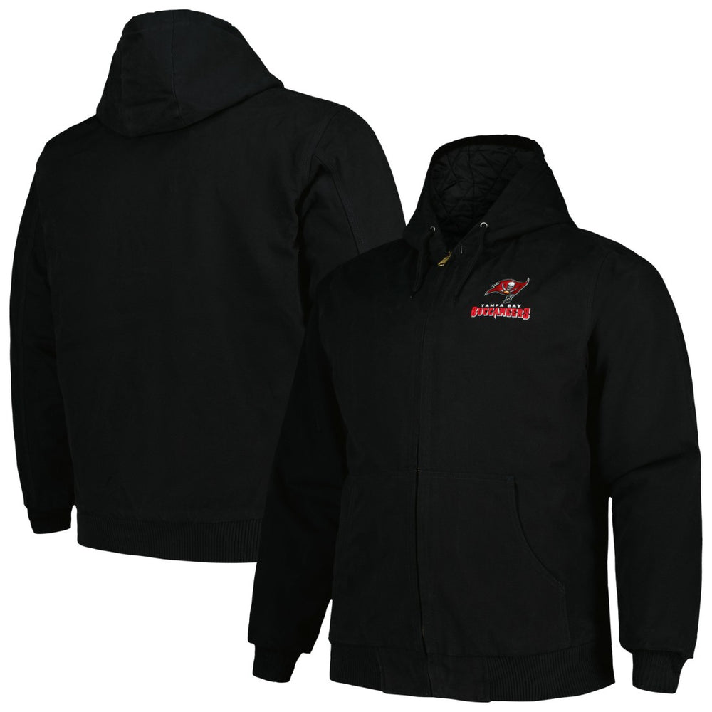 Tampa Bay Buccaneers Dunbrooke Big & Tall Dakota Canvas Hoodie Full-Zip Jacket - Black - NFL