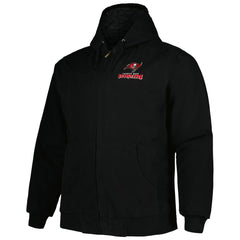 Tampa Bay Buccaneers Dunbrooke Big & Tall Dakota Canvas Hoodie Full-Zip Jacket - Black - NFL