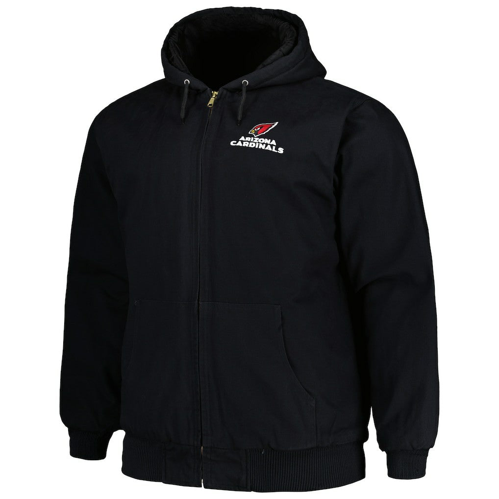 Arizona Cardinals Dunbrooke Big & Tall Dakota Canvas Hoodie Full-Zip Jacket - Black - NFL