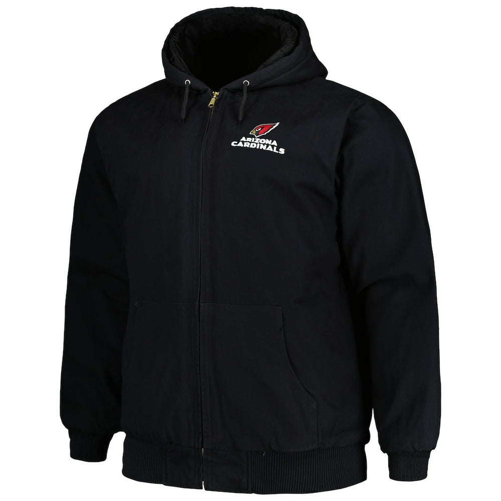 Arizona Cardinals Dunbrooke Big & Tall Dakota Canvas Hoodie Full-Zip Jacket - Black - NFL