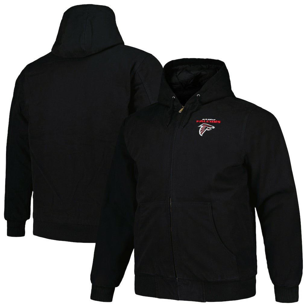 Atlanta Falcons Dunbrooke Big & Tall Dakota Canvas Hoodie Full-Zip Jacket - Black - NFL