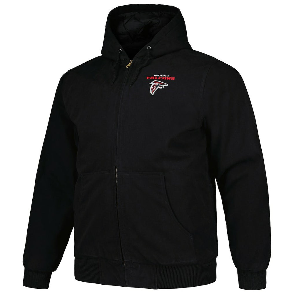 Atlanta Falcons Dunbrooke Big & Tall Dakota Canvas Hoodie Full-Zip Jacket - Black - NFL