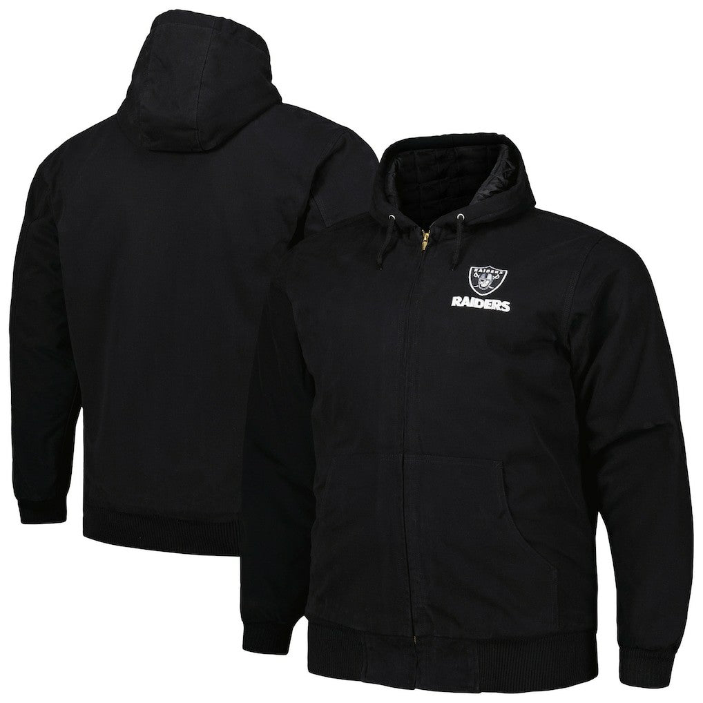 Las Vegas Raiders Dunbrooke Big & Tall Dakota Canvas Hoodie Full-Zip Jacket - Black - NFL