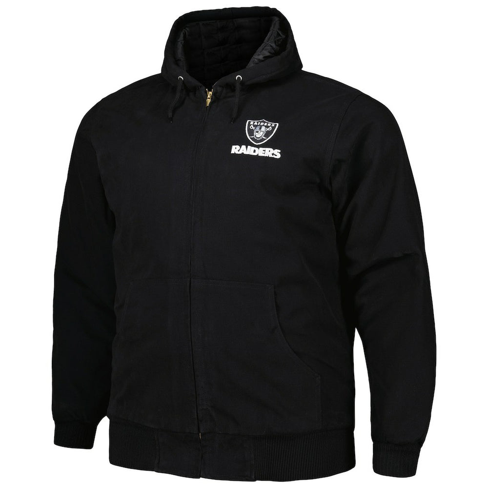 Las Vegas Raiders Dunbrooke Big & Tall Dakota Canvas Hoodie Full-Zip Jacket - Black - NFL
