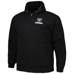 Las Vegas Raiders Dunbrooke Big & Tall Dakota Canvas Hoodie Full-Zip Jacket - Black - NFL