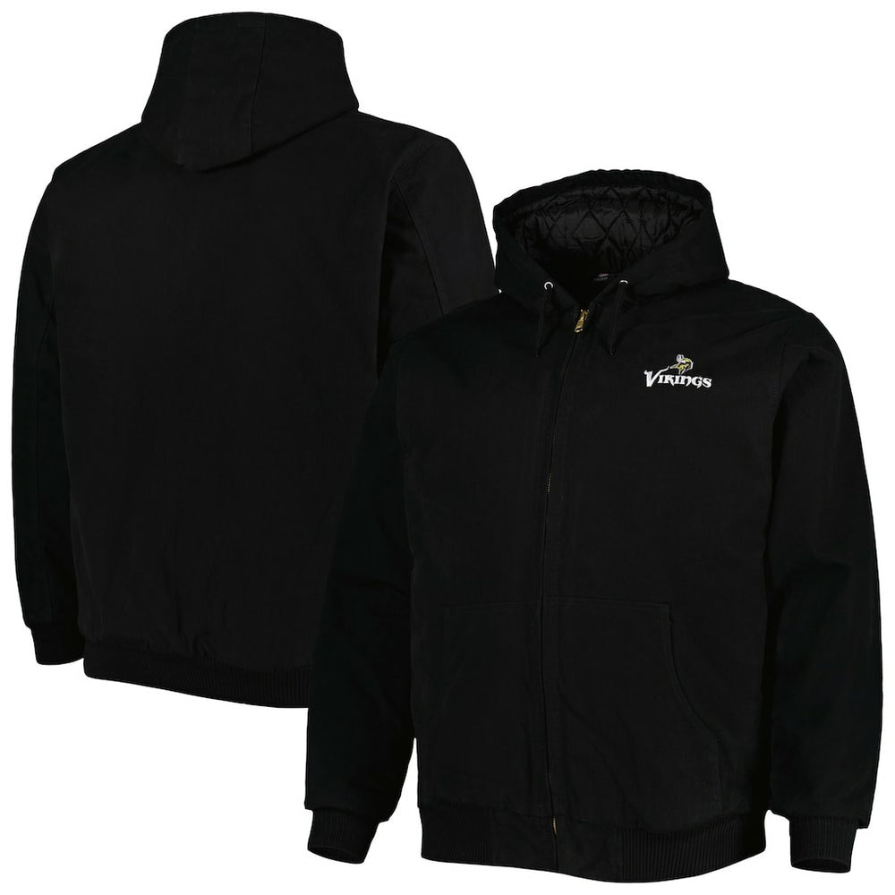 Minnesota Vikings Dunbrooke Big & Tall Dakota Canvas Hoodie Full-Zip Jacket - Black - NFL
