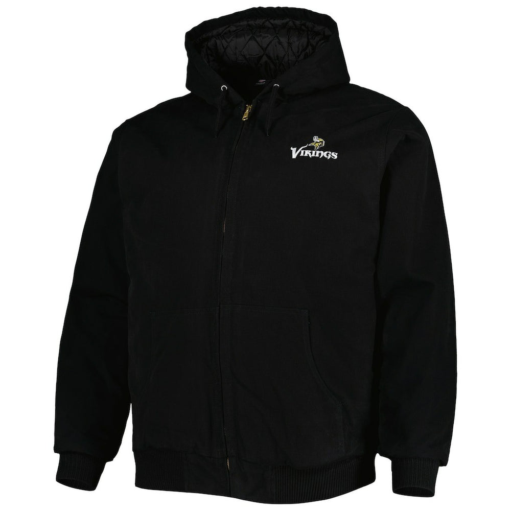 Minnesota Vikings Dunbrooke Big & Tall Dakota Canvas Hoodie Full-Zip Jacket - Black - NFL